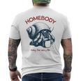 Homebody 居心地の良い生活 面白いヤドカリとコーヒー メンズTシャツ バックプリント