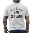 I'd Rather Be In New Zealand Nz Fern Kiwi ギフト メンズTシャツ バックプリント