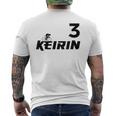 Keirin レッド ナンバー3 レッド ナンバー3 レーシング メンズTシャツ バックプリント