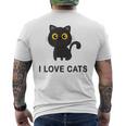 I Love Cats シャツ キュート 黒猫好き キッズ 子猫 メンズTシャツ バックプリント
