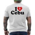I Love Heart Cebu フィリピン諸島 メンズTシャツ バックプリント