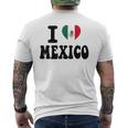 I Love Mexico ハートフラッグ レトロ 旅行 お土産 メンズTシャツ バックプリント