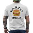 Powered By Burgers ファーストフード愛好家 面白いビーフバーガー メンズTシャツ バックプリント