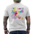 Vibrant Happy Holi メンズTシャツ バックプリント