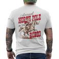 Vintage North Pole Rodeo Cowboy Santa Country Christmas Men's T-shirt Back Print
