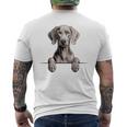 Weimaraner 面白い 覗き見ポケット 子犬 犬好き メンズTシャツ バックプリント
