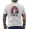 カワイイアニメ ちびガール バブルティー ボバミルク オタク メンズTシャツ バックプリント