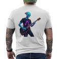 バックプリント ギタリスト エイリアン グラフィック ギター エイリアン ギタリスト メンズTシャツ バックプリント