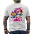 ギャビーユニコーン 名前入りデザイン メンズTシャツ バックプリント