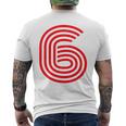 クールなレトロなレタリングジャージ、背番号6 6Eis メンズTシャツ バックプリント