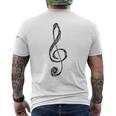 ト音記号 音楽記号 描画スケッチ メンズTシャツ バックプリント