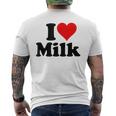 ハートミルクが大好き メンズTシャツ バックプリント