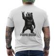 パパベア グリズリーベア ロックジェスチャー クールなパパ グリズリーベア メンズTシャツ バックプリント