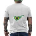 ビンテージ ブラジルの旗 面白い ブラジル 猫 サングラス メンズTシャツ バックプリント