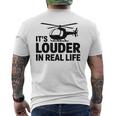 ヘリコプター 空中乗組員 実生活ではより大きな音色 メンズTシャツ バックプリント