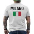 ミラノ イタリア ミラノ イタリー 旗 イタリアン メンズTシャツ バックプリント
