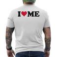レッドハートデザイン I Love Me メンズTシャツ バックプリント