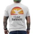 レトロ ヴィンテージ サンセット 2024 I Love Hummers コリブリ ハチドリ メンズTシャツ バックプリント