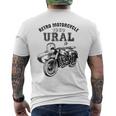 レトロモーターサイクルウラルtシャツ-ヴィンテージサイドカーモーターバイク メンズTシャツ バックプリント