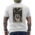 星のタロットカード アライグマ 占星術 神秘的なアライグマ メンズTシャツ バックプリント