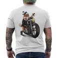 柴犬 いばけん 犬 バイク バイカー 長袖tシャツ メンズTシャツ バックプリント