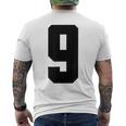 番号9 ナインスポーツジャージ 誕生日年齢 ラッキーナンバーブラック メンズTシャツ バックプリント
