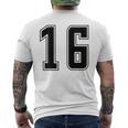 背番号 16 チーム短大スポーツ背番号付きユニフォーム メンズTシャツ バックプリント