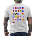 航海信号旗 アルファベット メンズTシャツ バックプリント