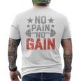 裏面にプリント No Pain No Gainign No Pain No Gain Meme メンズTシャツ バックプリント