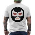 覆面レスラー マスク ピクセルアート ドット絵 怪人 プロレス メンズTシャツ バックプリント