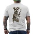 面白いtシャツ シュナウザー 犬 ギター イヌ メンズ 犬好き グッズ かわいい おもしろ 面白い 服 ネタ メンズTシャツ バックプリント