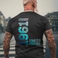 1961年8月 1961年 ヴィンテージ 1961年限定版 メンズTシャツ バックプリント 高齢者への贈り物