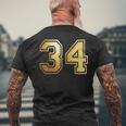 34 ナンバー34 チーム スポーツ グラフィック 代表チームのマッチング 長袖tシャツ メンズTシャツ バックプリント 高齢者への贈り物