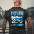 3歳の誕生日飛行機 パイロット固定シートベルト離陸飛行機 メンズTシャツ バックプリント 高齢者への贈り物
