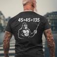 4545135、面白いゴリラリフティングスクワットベンチプレスジム数学 メンズTシャツ バックプリント 高齢者への贈り物