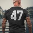 47 ジャージユニフォーム バーシティ スポーツ番号 47歳の誕生日 メンズTシャツ バックプリント 高齢者への贈り物