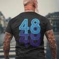 48ラッキーナンバー48歳の誕生日のスポーツチーム メンズTシャツ バックプリント 高齢者への贈り物