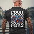 4Th Birthday Monster Truck Four Ever Wild 4 Year Old Boys Men's T-shirt Back Print Gifts for Old Men 4Th Birthday Monster Truck Four Ever Wild 4 Year Old Boys Men's T-shirt Back Print Gifts for Old Men