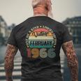 58歳 ヴィンテージ 1966年2月 58歳の誕生日 レトロ 長袖tシャツ メンズTシャツ バックプリント 高齢者への贈り物