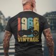 60 歳の誕生日バイカーギフトtシャツ-ヴィンテージ1966バイク メンズTシャツ バックプリント 高齢者への贈り物
