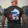 8ビット80年代レトロクラシックビデオゲームキャラクターダグヒーロー メンズTシャツ バックプリント 高齢者への贈り物