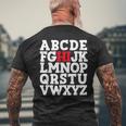 Abcのhiおかしいこんにちはアルファベット学生教師グリーティング メンズTシャツ バックプリント 高齢者への贈り物