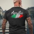 Aprilia イタリア 国旗 イタリア お土産 贈り物 お揃い イタリアン メンズTシャツ バックプリント 高齢者への贈り物