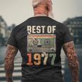 Best Of 1977 オールド・カセット 49歳の誕生日 レトロ メンズTシャツ バックプリント 高齢者への贈り物