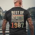 Best Of 1987 オールド・カセット 39歳の誕生日 レトロ メンズTシャツ バックプリント 高齢者への贈り物