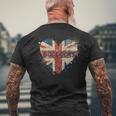 Bollocks ヴィンテージ 英国ユニオンジャック ハートペイント 飛び散り メンズTシャツ バックプリント 高齢者への贈り物