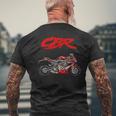 Cbr、オートバイ、オートバイ、ロードレース、バイカー、スポーツバイク、Cbr。 メンズTシャツ バックプリント 高齢者への贈り物