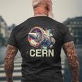 Cern 大型ハドロン衝突型加速器 レトロ素粒子物理空間 メンズTシャツ バックプリント 高齢者への贈り物