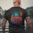 Chicago Rainbow City Retro Tattoo Aesthetic Men's Back Print T-Shirt Gifts for Old Men