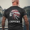 Chippewa ネイティブアメリカン アメリカ国旗 スカルヘッドレス 長袖tシャツ メンズTシャツ バックプリント 高齢者への贈り物